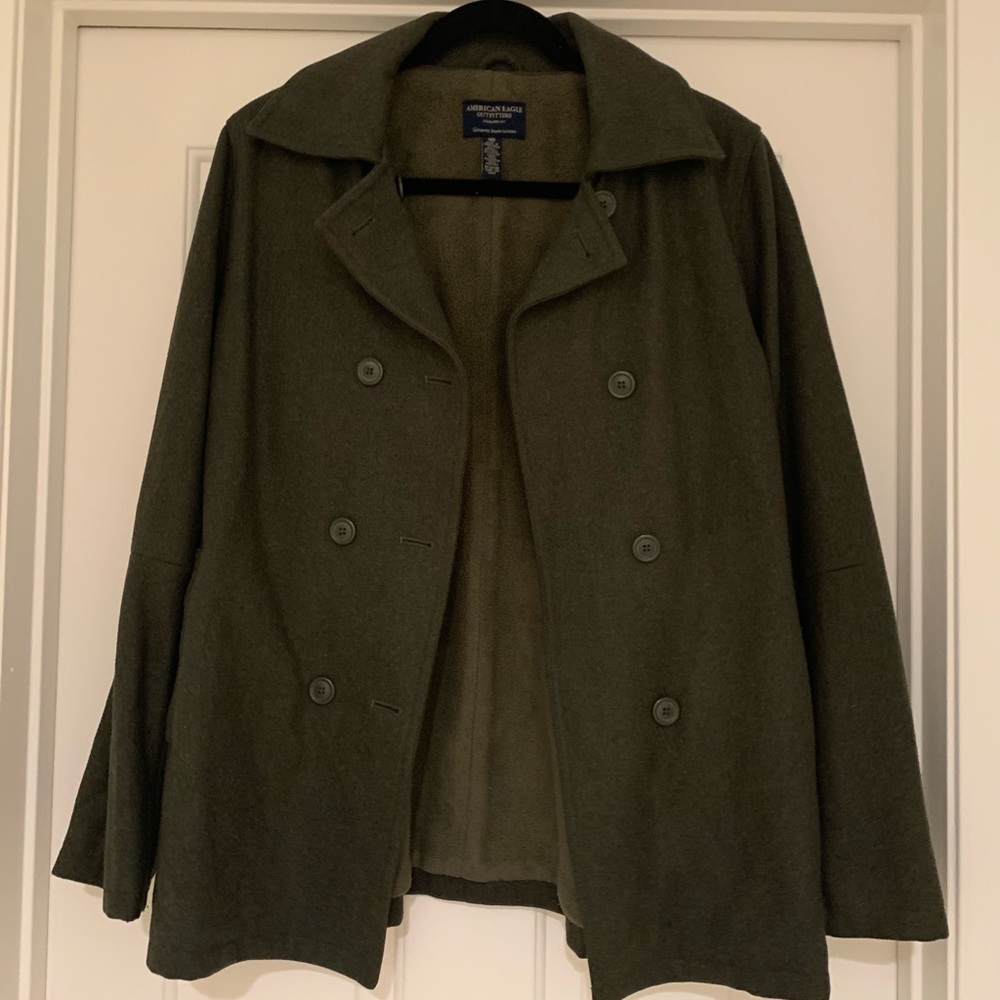 American Eagle Wool Coat | M | Olive Green
